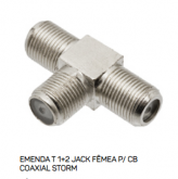 112986BC - Conector EMENDA T 1+2 JACK FÊMEA Para CB COAXIAL STORM
